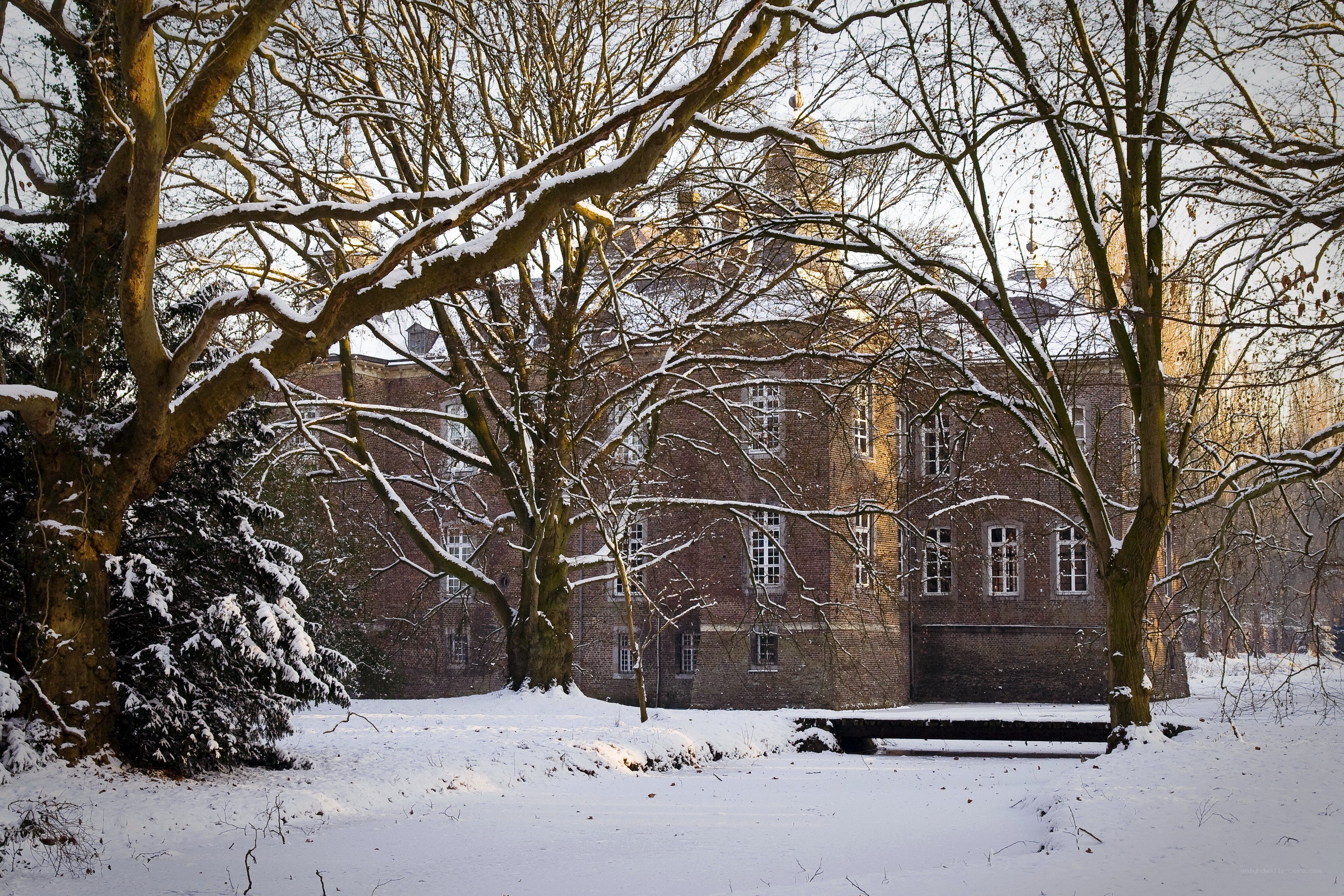Snowy castle in winter
