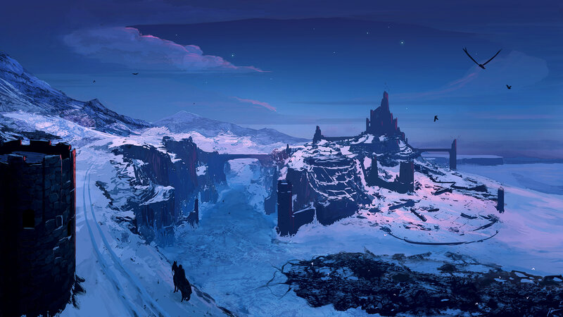 Snowy Castle Ruins — Blue