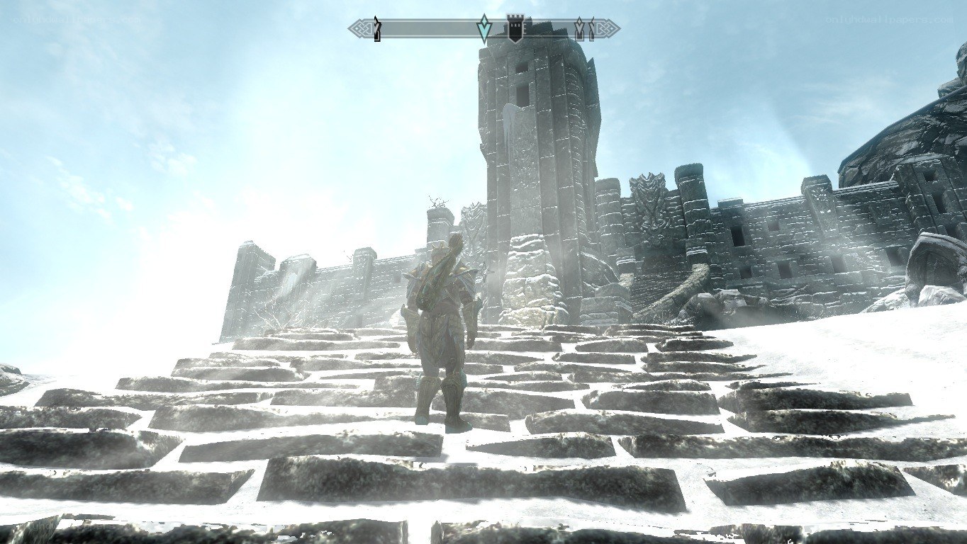 snowy castle steps