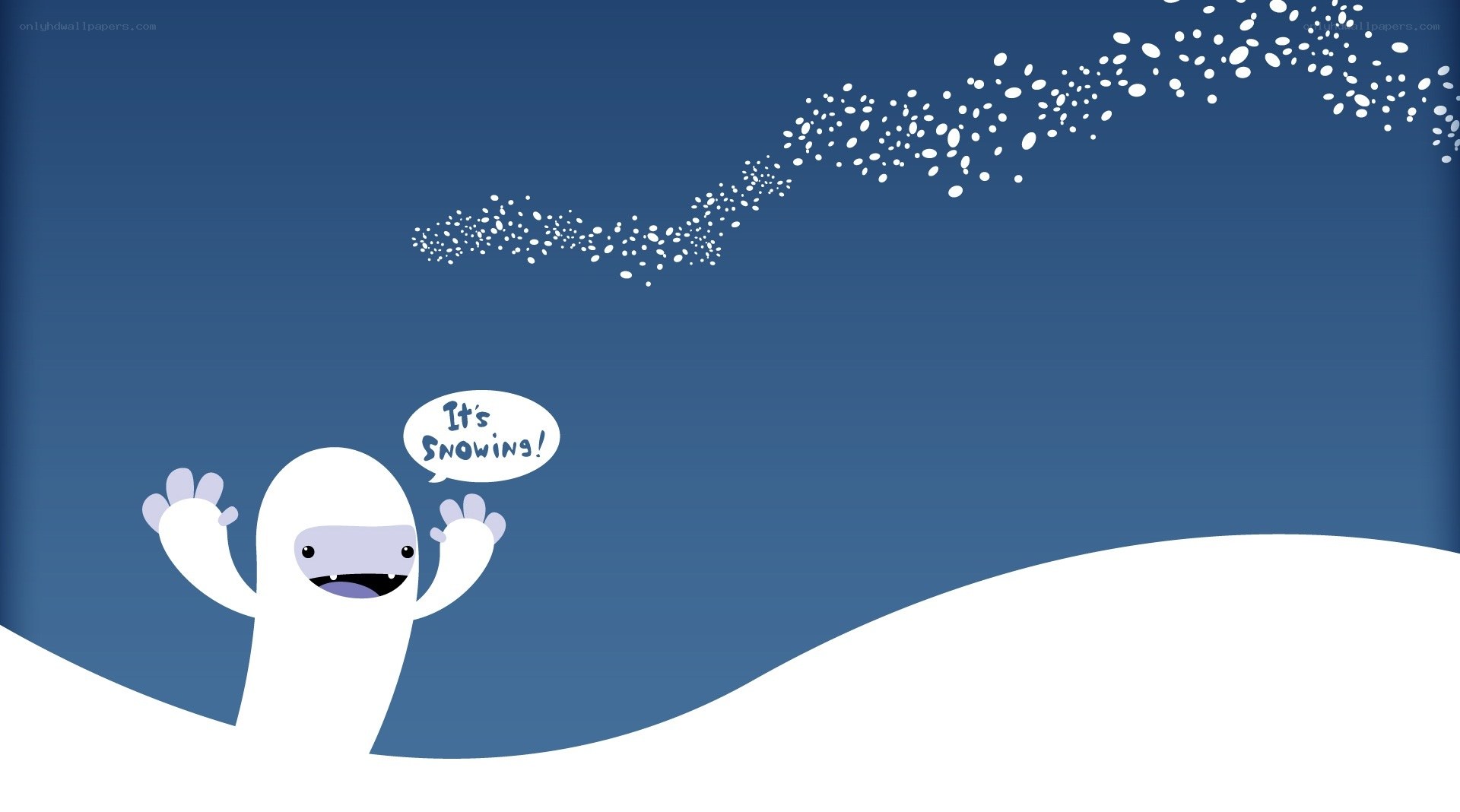 snowy character celebration