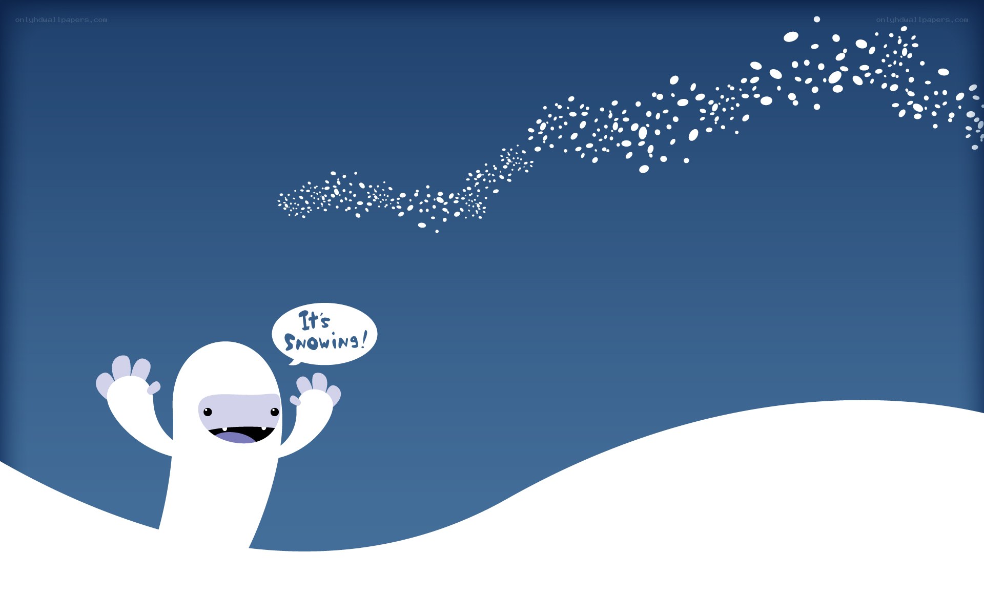 Snowy character celebration