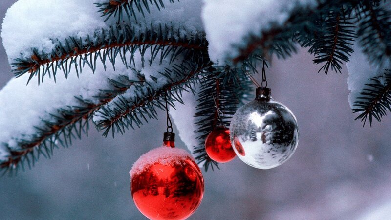 Snowy Christmas ornaments