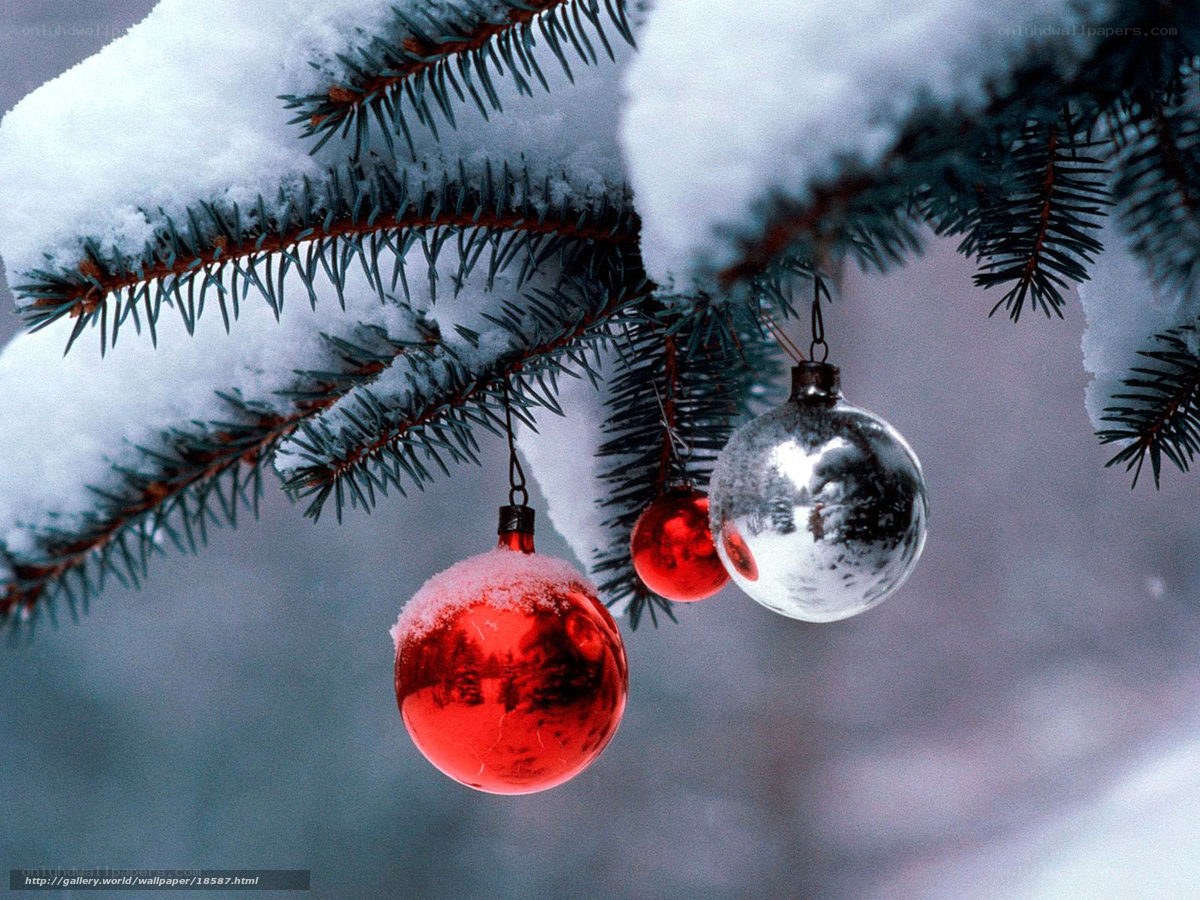 Snowy Christmas ornaments