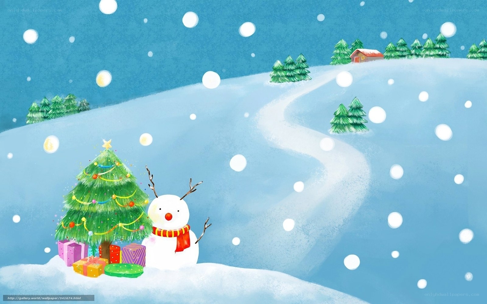 Snowy Christmas scene