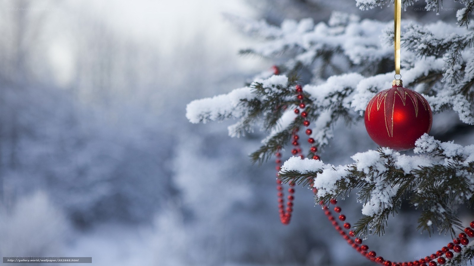 snowy christmas tree ornament