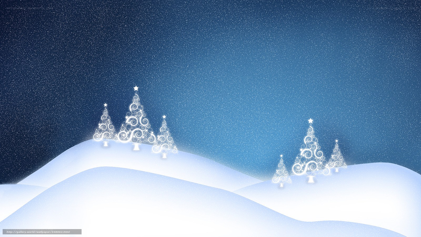 snowy christmas trees landscape