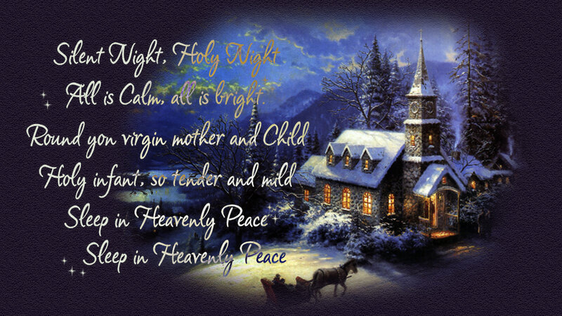 Snowy Church at Night — Blue, Serene