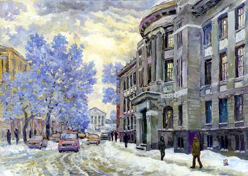 Snowy City Street
