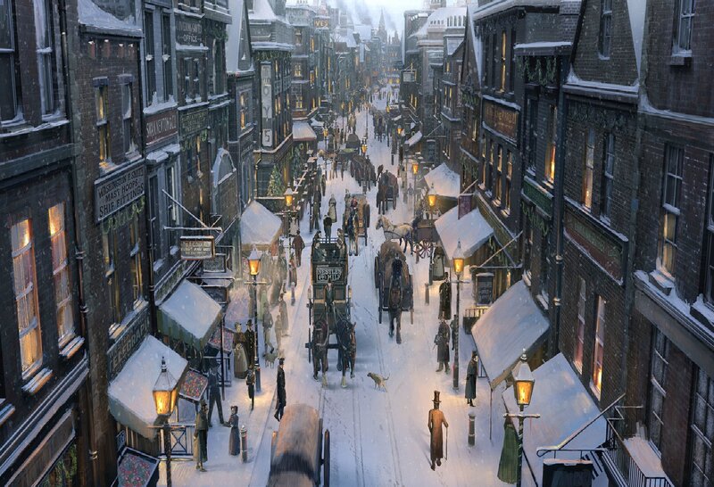 Snowy City Street — White, Cold