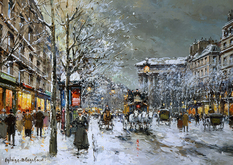 Snowy City Street — White, Cold, Winter