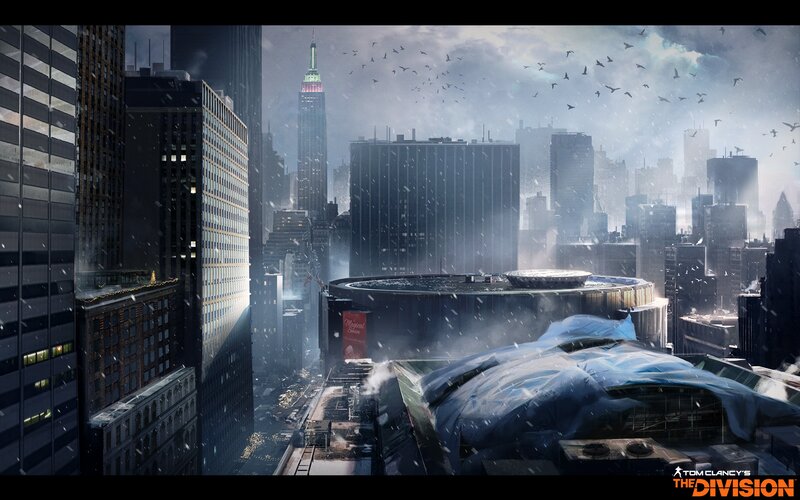 Snowy Cityscape — Gray