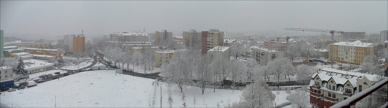 Snowy cityscape panaroma