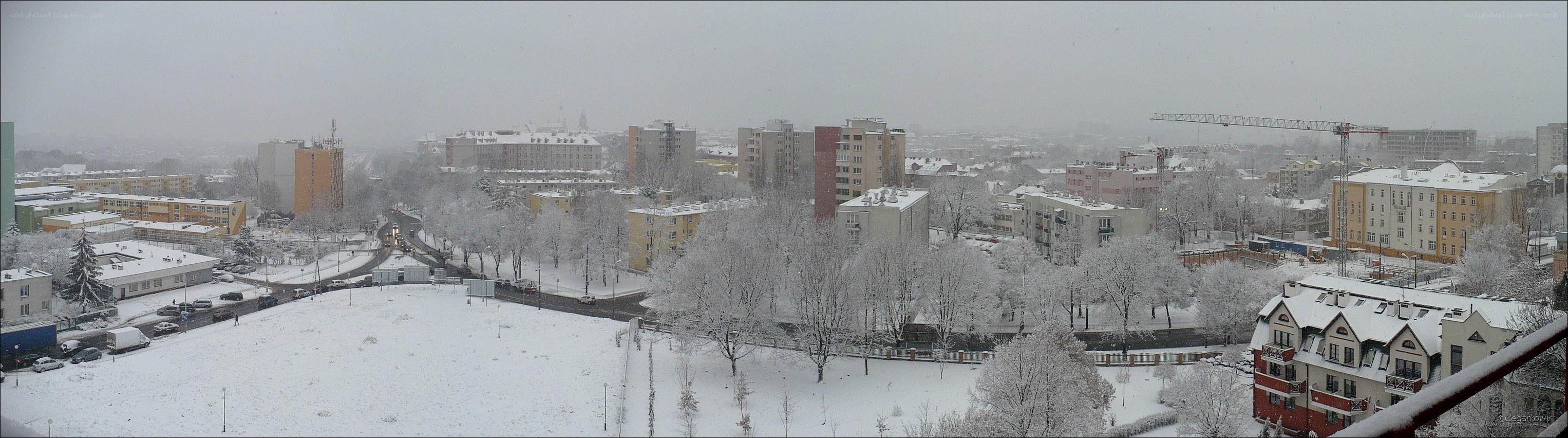 Snowy cityscape panaroma