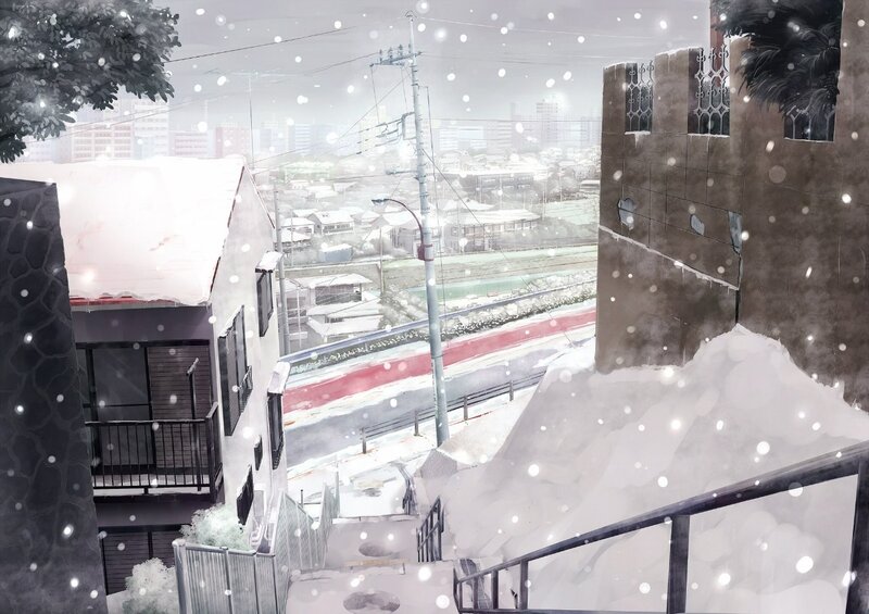 Snowy Cityscape View — White