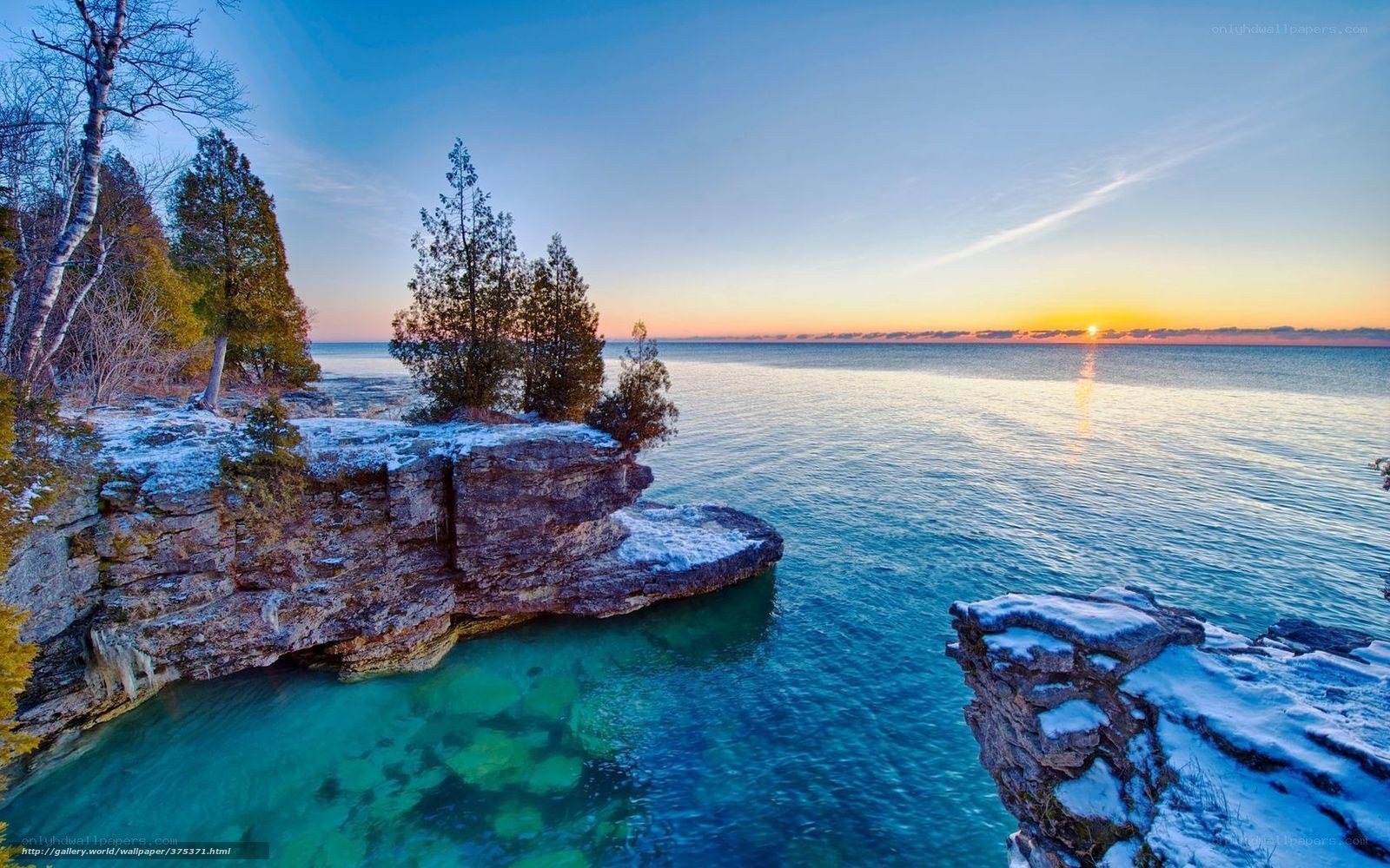 Snowy Cliffs at Sunset