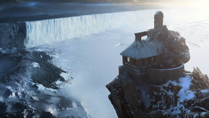 snowy cliffside fortress