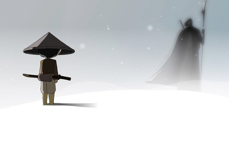 snowy confrontation between warriors