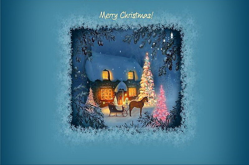Snowy Cottage Scene
