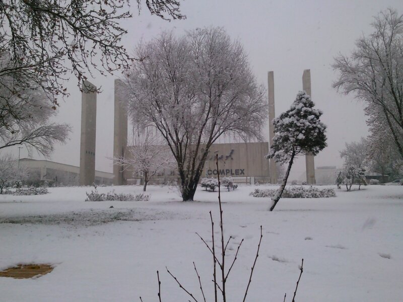 Snowy day at the complex