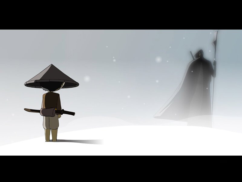snowy duel in the mist