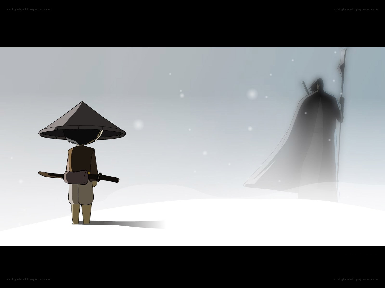 snowy duel in the mist