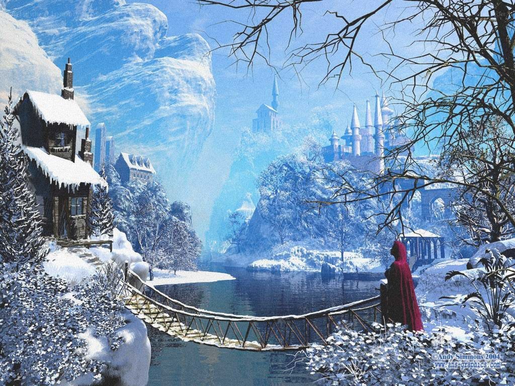 Snowy fantasy landscape