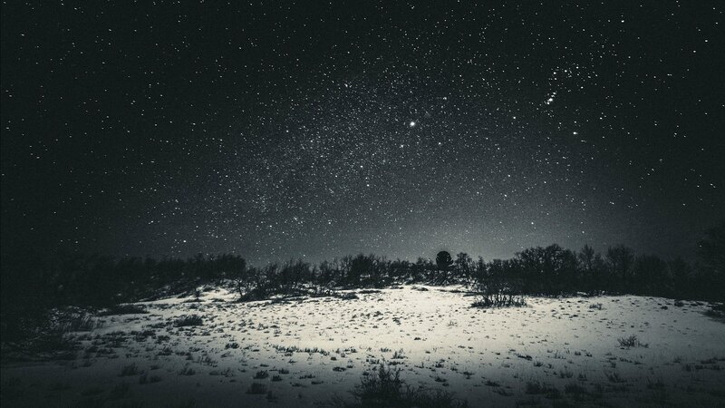 Snowy Field under Stars