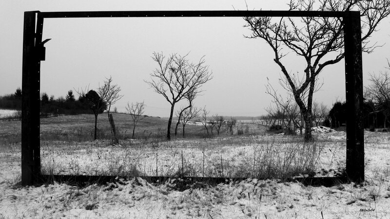 Snowy Field with Frame