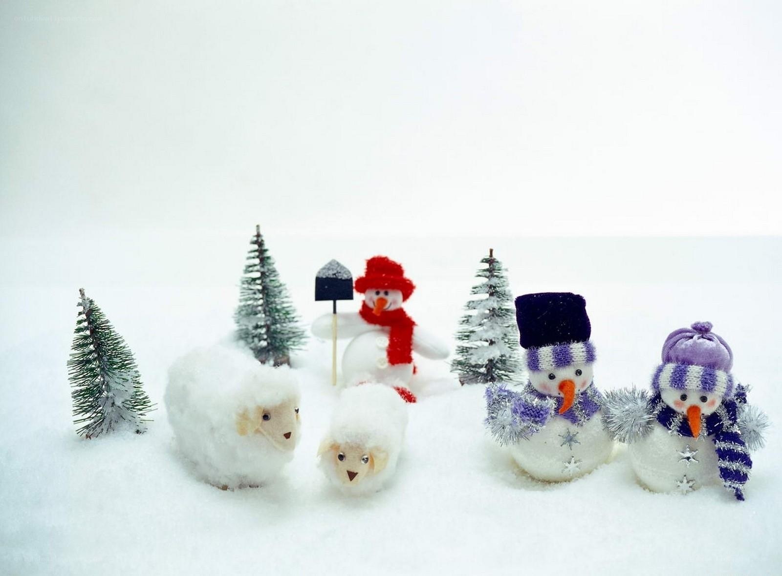 Snowy figurine winter scene