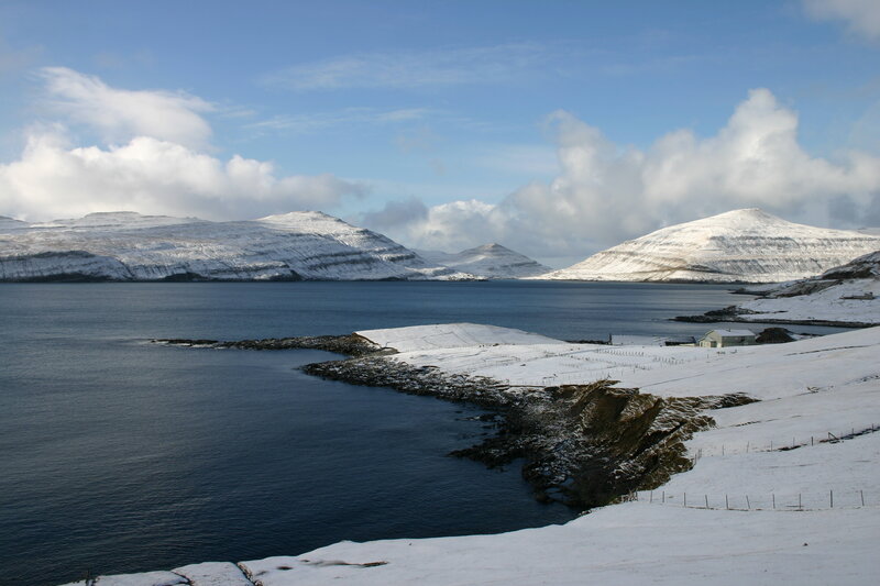 Snowy fjord landscape