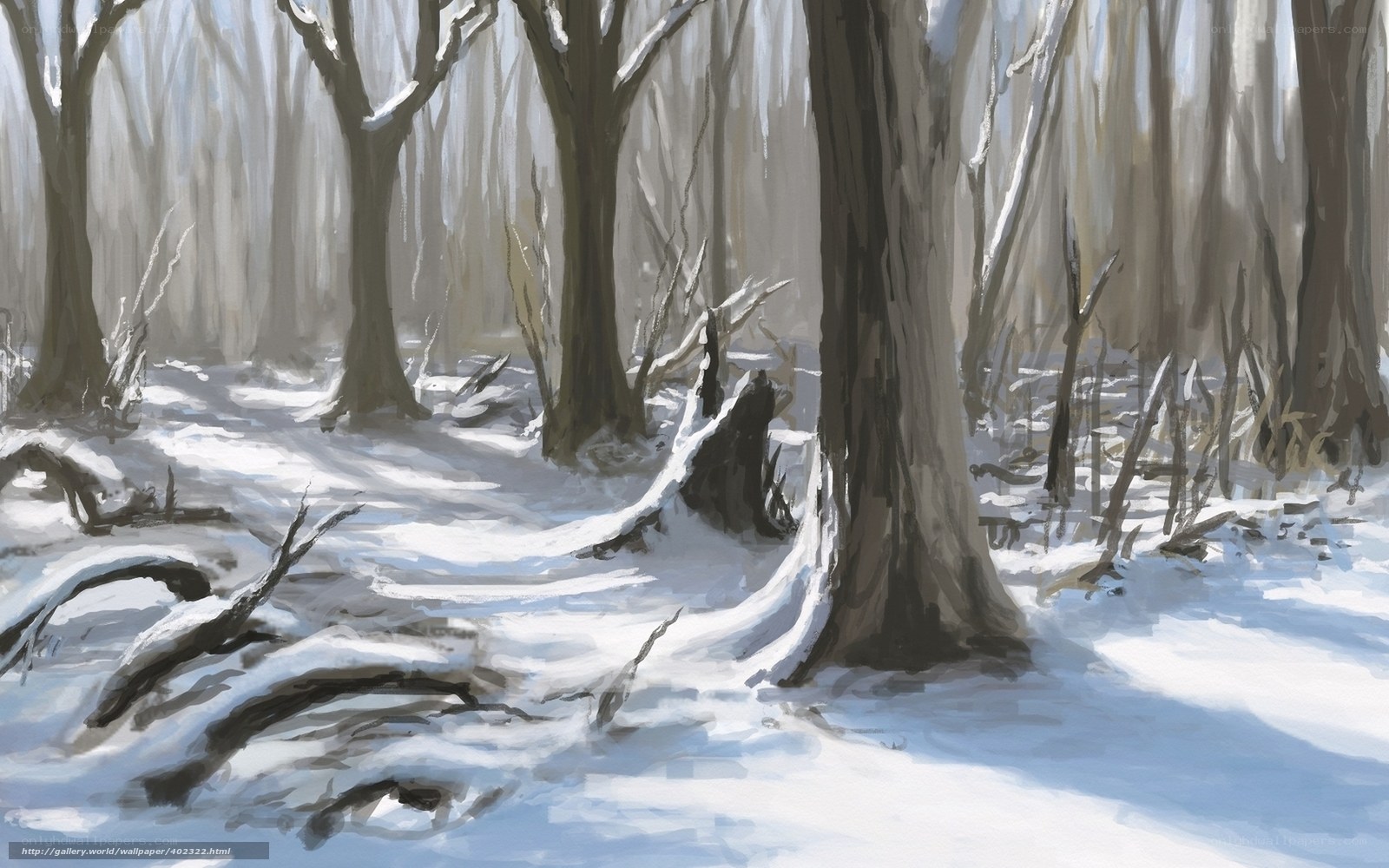 Snowy forest landscape