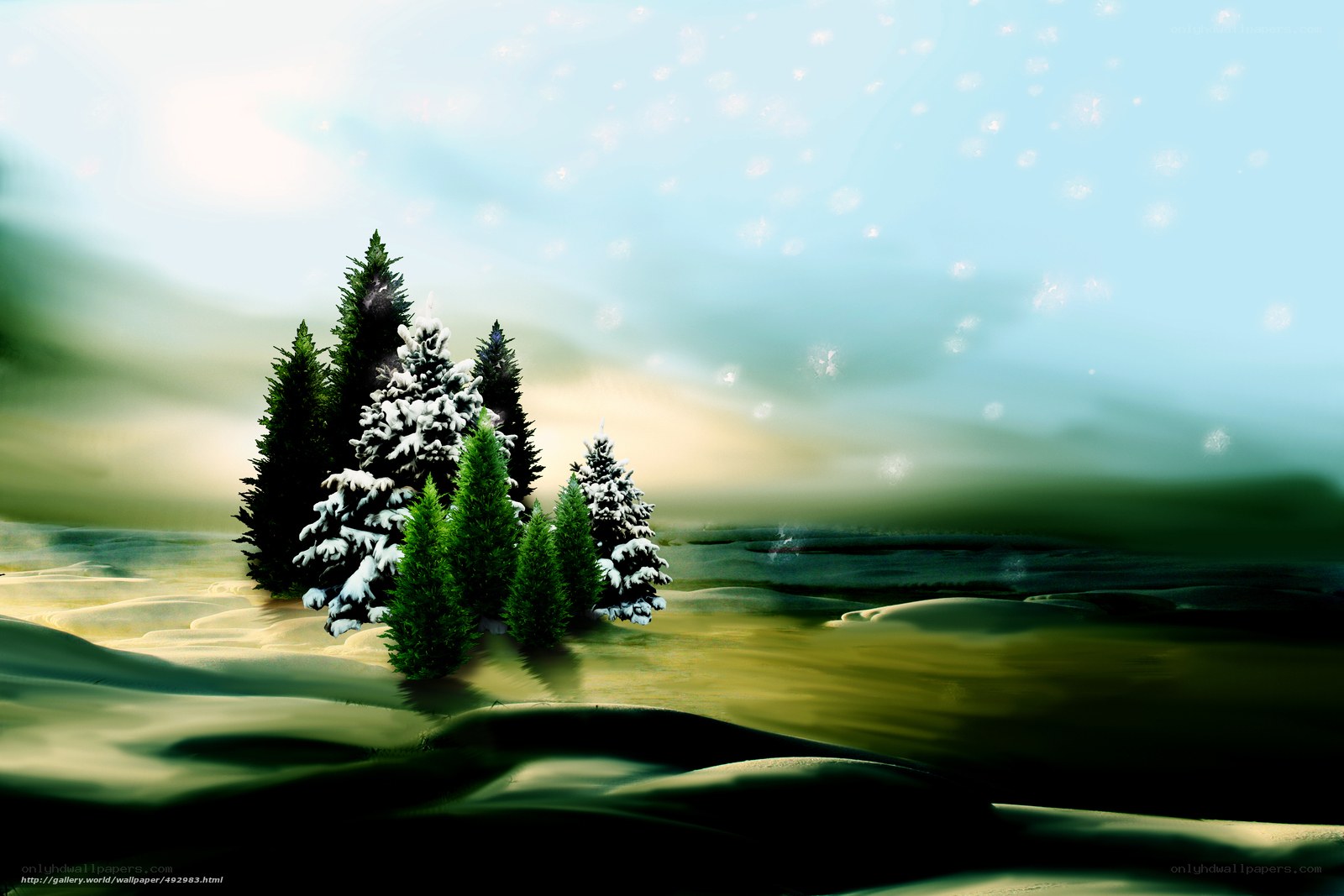 Snowy forest landscape