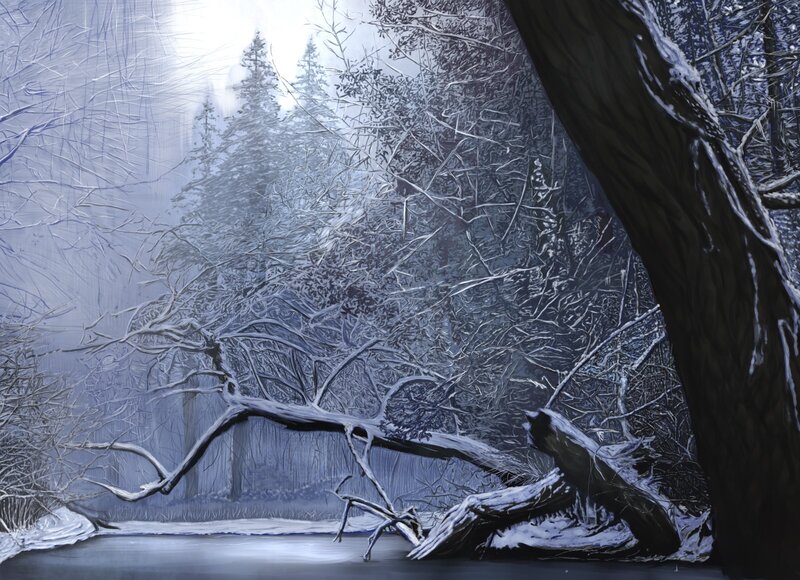 Snowy forest landscape