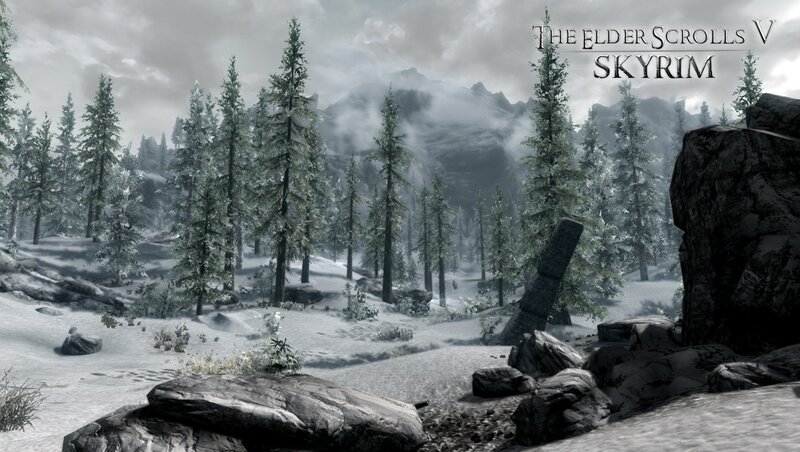 Snowy Forest Landscape — Gray, Dreary