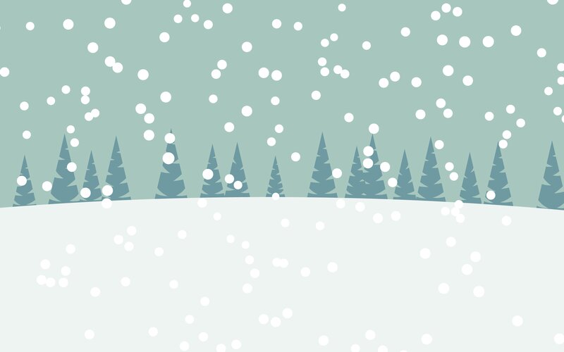 Snowy Forest Landscape — Green, Calm