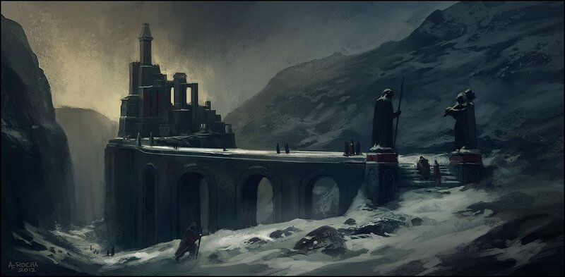 Snowy Fortress in Mountains