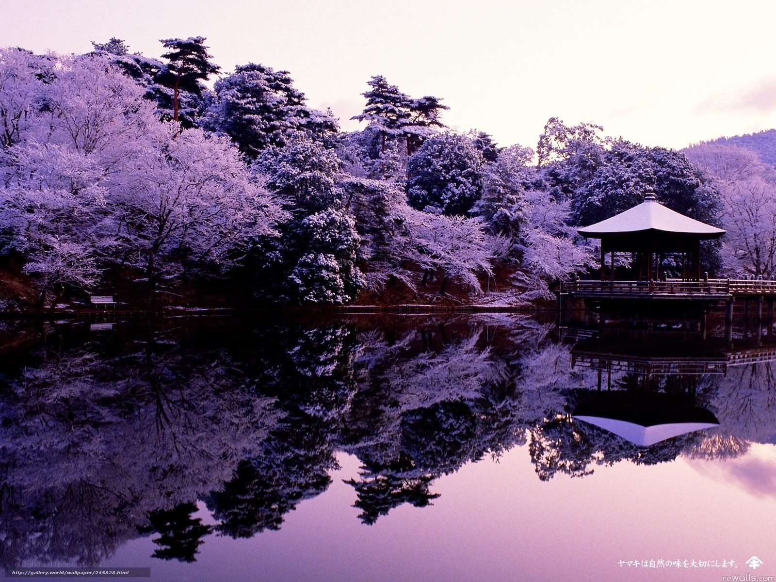 Snowy garden pavilion