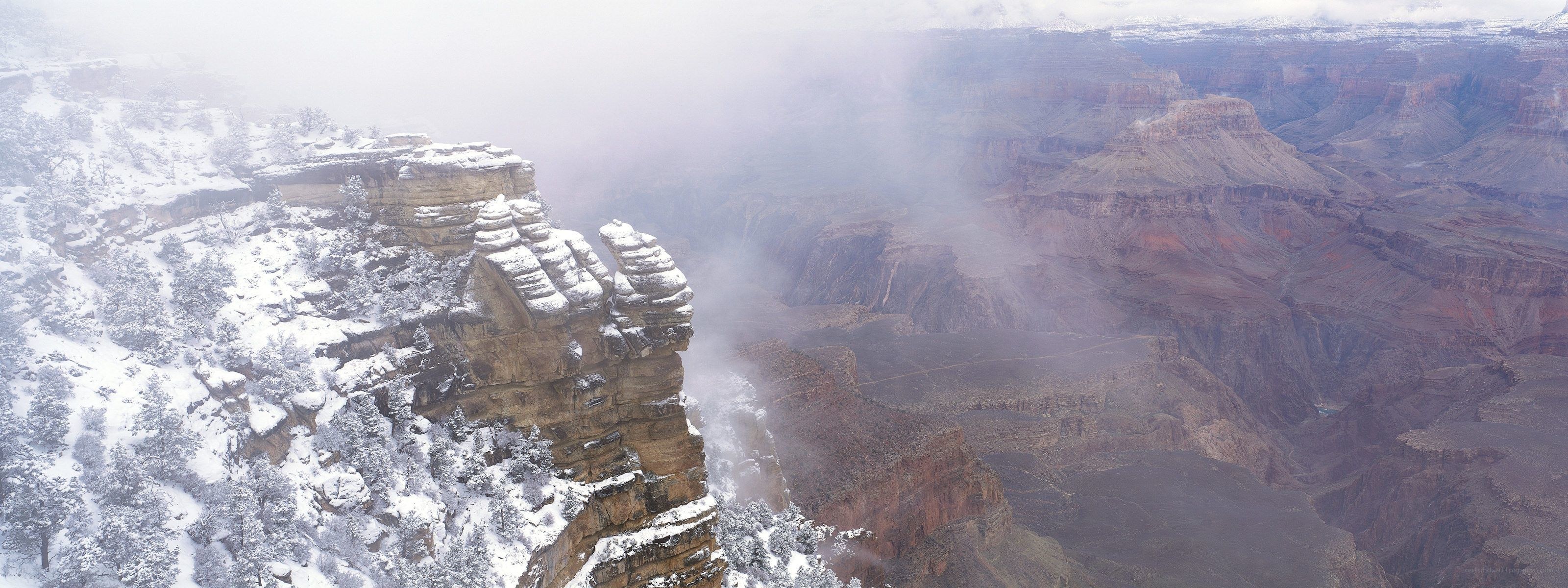 Snowy Grand Canyon view
