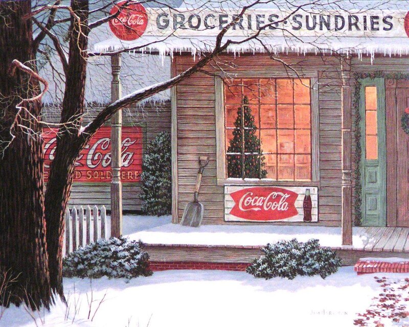 Snowy Grocery Store