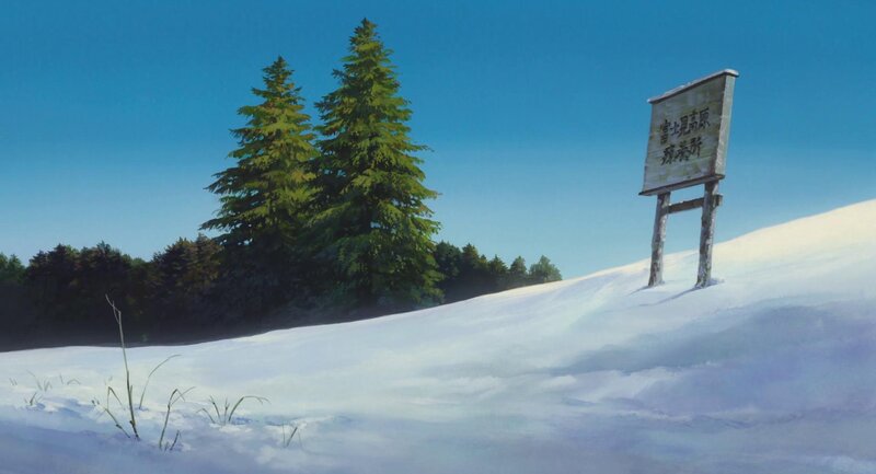 Snowy Hill with Sign