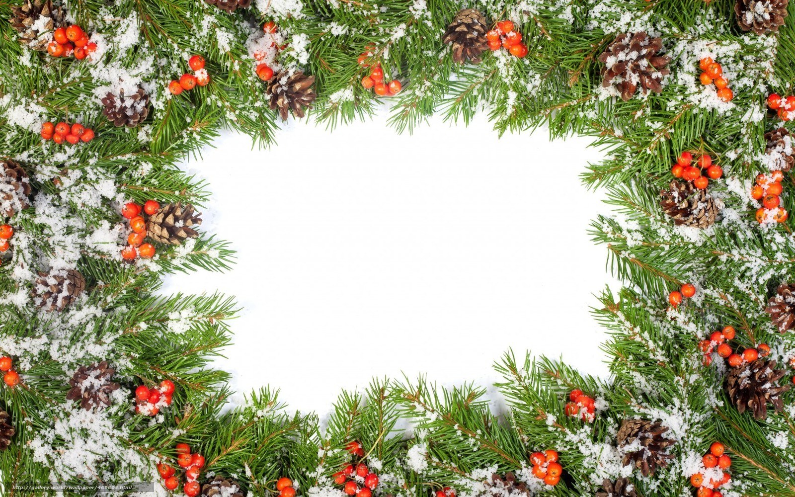 snowy holiday wreath frame