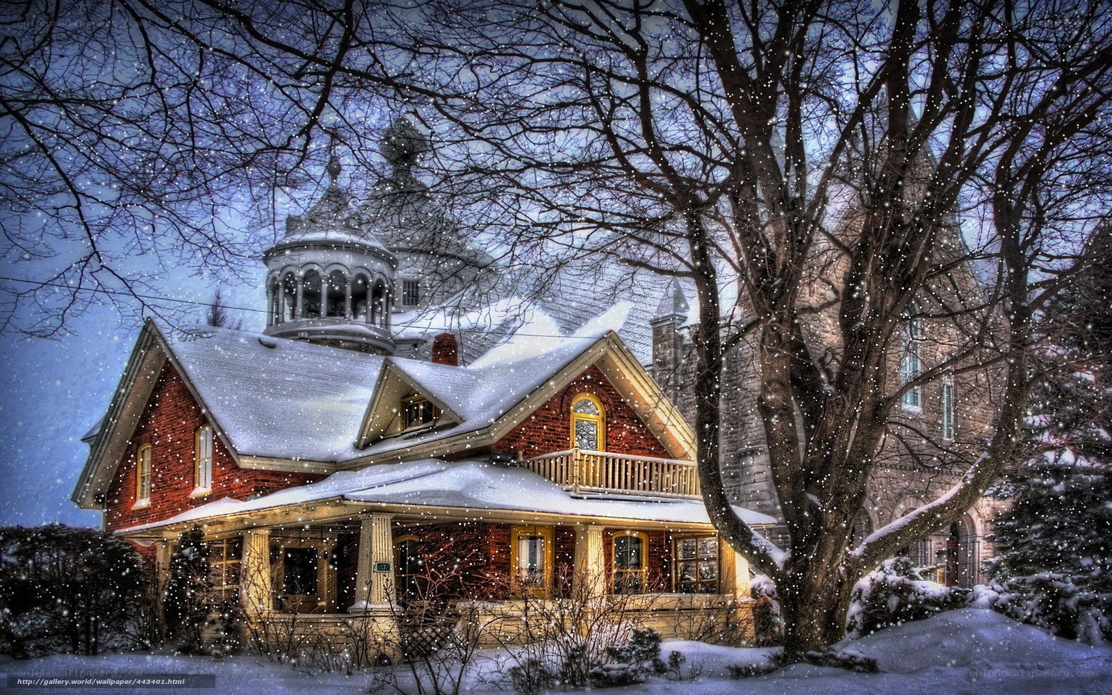 Snowy house in winter
