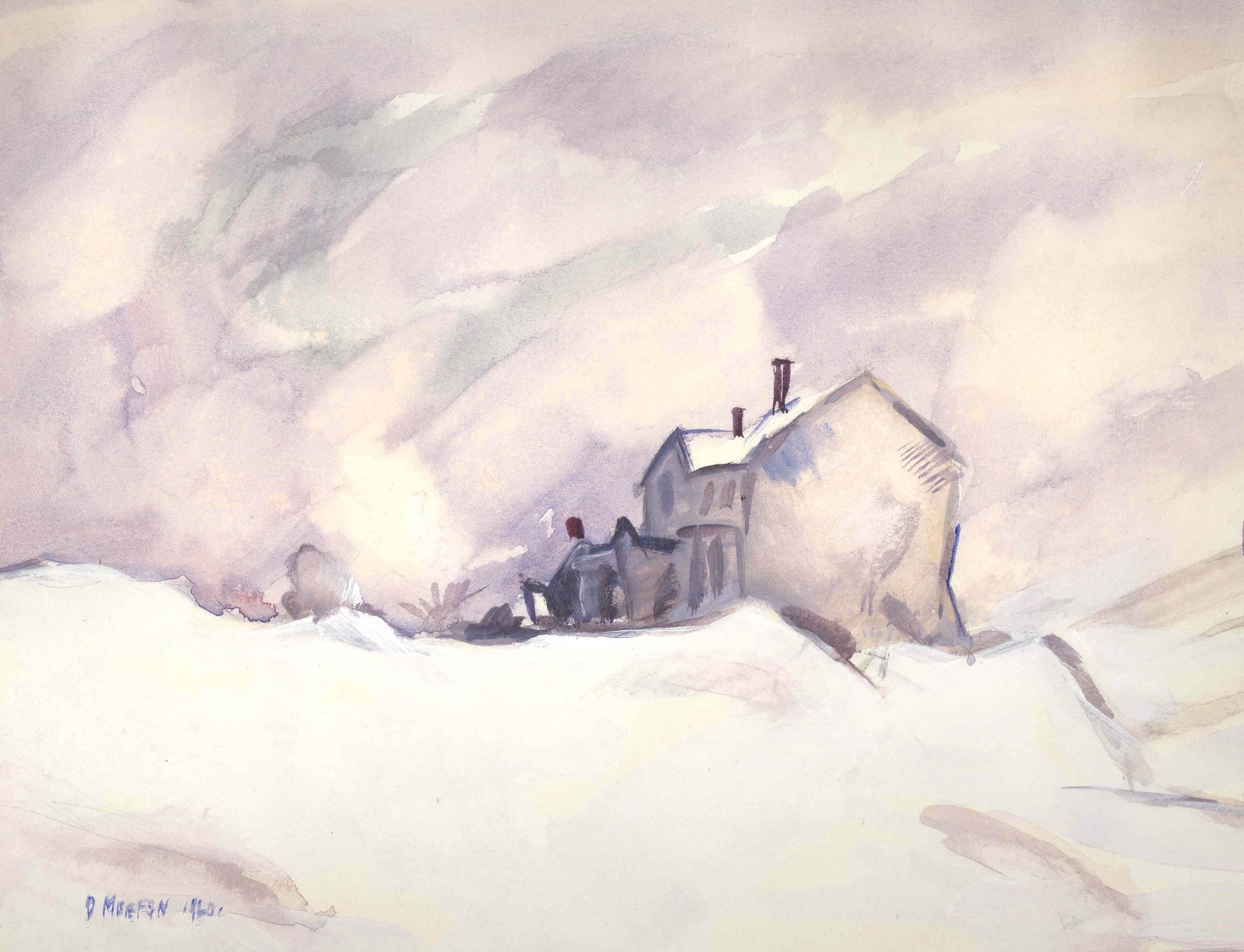 Snowy House Landscape