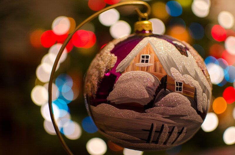 Snowy House Ornament