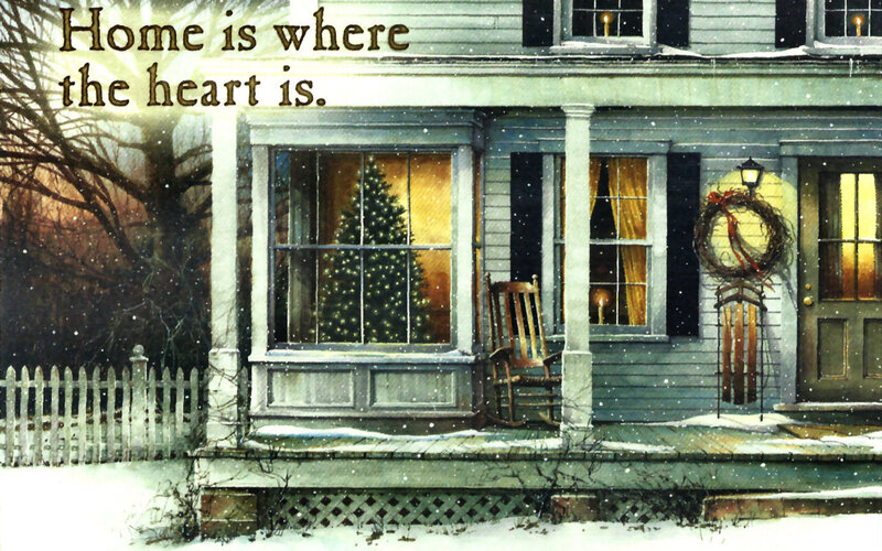 Snowy House Porch — White