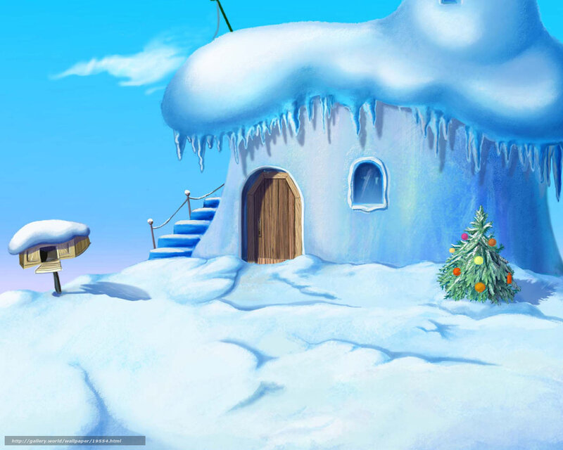 Snowy igloo with Christmas tree
