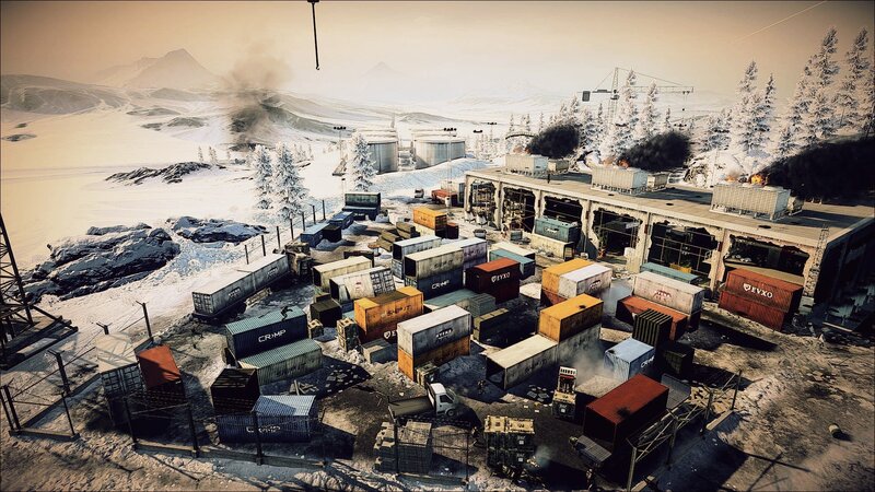 Snowy Industrial Yard