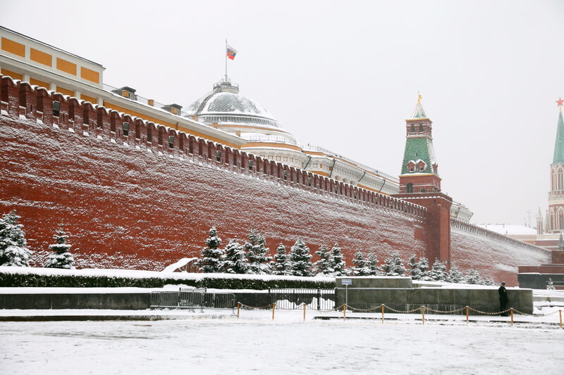 Snowy Kremlin in winter