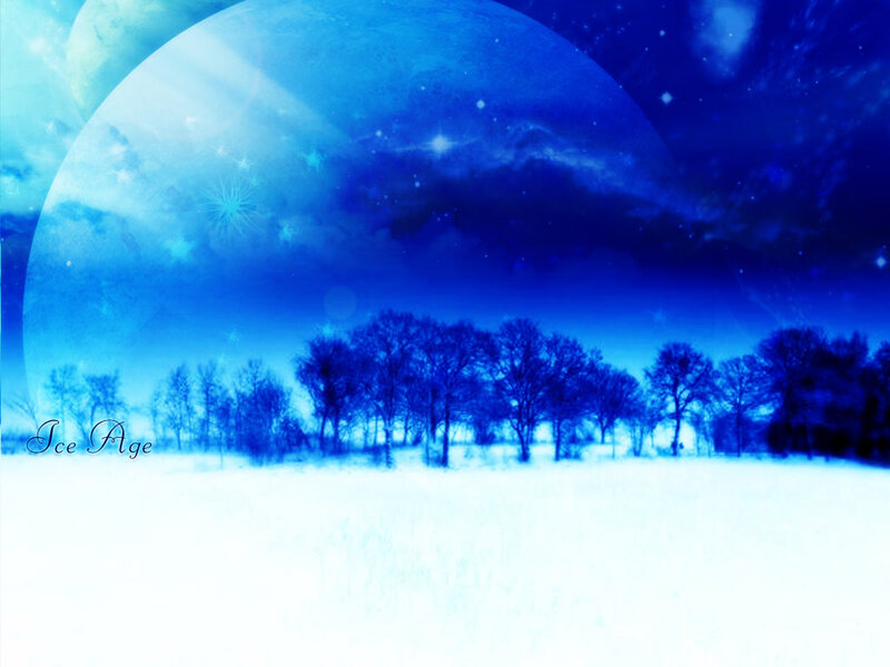Snowy Landscape at Night — Blue, Serene