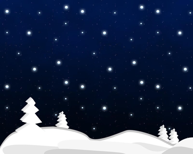 Snowy Landscape at Night — White, Serene